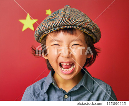 Studio Portrait of Young Smart Boy 115890215