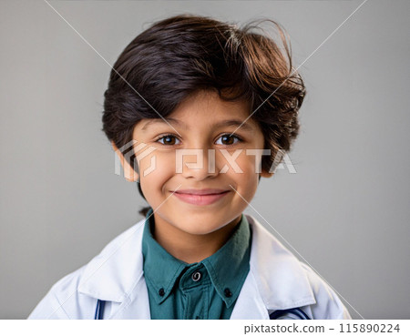 Studio Portrait of Young Smart Boy 115890224