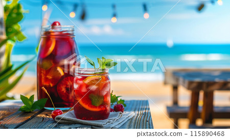 Refreshing summer berry sangria Refreshing summer berry sangria 115890468
