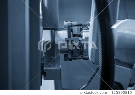 The hi-technology  material handling process by robotic system in turning machine. 115890810