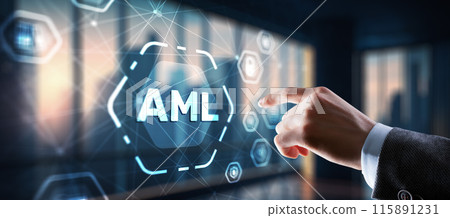 AML Anti Money Laundering Financial Bank Business Technology Concept 115891231