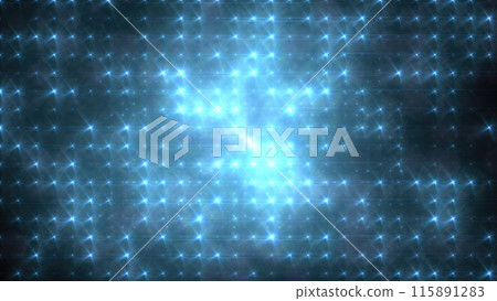 Abstract glowing blue disco wall with light bulbs abstract background 115891283