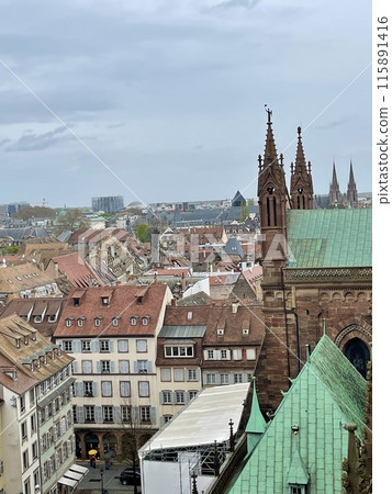 Panoramic view from the cathedral of Strasbourg. Alsace. France roof. Panoramic view from the cathedral of Strasbourg. Alsace. France roof. 115891416