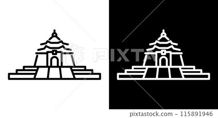 簡單的國家中正紀念堂線圖標 簡單的國家中正紀念堂線圖標 115891946