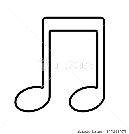 Vector flat outline music note 115891975