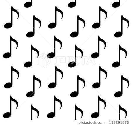 Vector seamless pattern of flat music note 115891976
