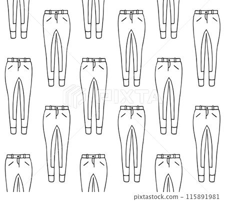 Vector seamless pattern of horse riding breeches 115891981