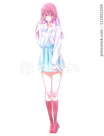 穿夏裝的女學生坐立不安 穿夏裝的女學生坐立不安 115892209