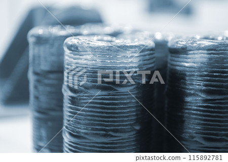 Object printed by 3D printer from metal. Additive manufacturing solution. Object created on 3Dprinter from melting metal thread. 3D Metal Printing. Metal additive manufacturing 115892781