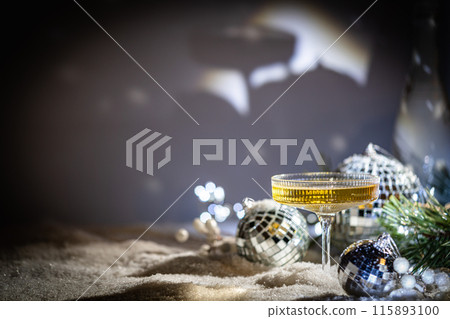 Festive New Year champagne Festive New Year champagne 115893100