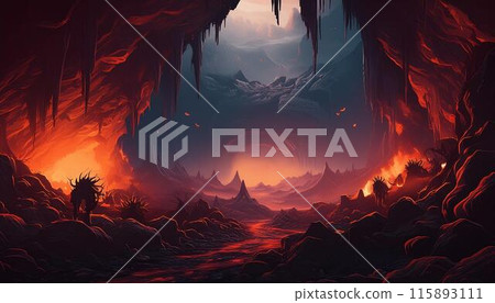 怪物居住的地下世界迷宮_03_AI生成影像 怪物居住的地下世界迷宮_03_AI生成影像 115893111