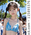 Young woman in swimsuit posing on the beach 115893376