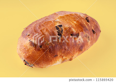 appetizing ciabatta on a yellow background for a food delivery site 3 115893420