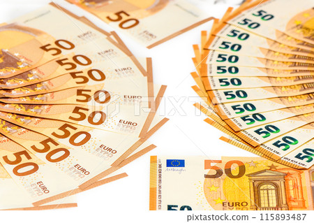 Fanned out 50 euro banknotes.1 115893487