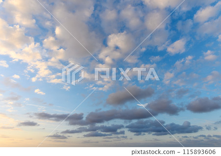 Sunset sky Mediterranean spring Cyprus sea clouds 3 115893606
