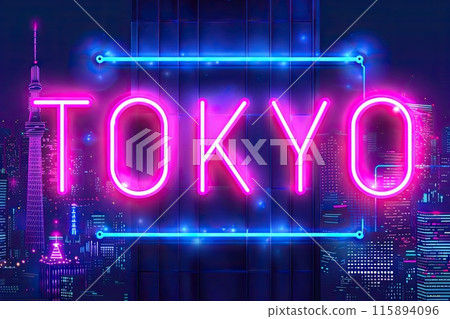 Tokyo town neon light city background 115894096