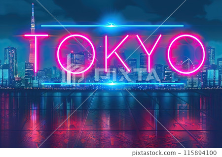 Tokyo town neon light city background Tokyo town neon light city background 115894100