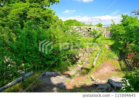 山城省淀城主圍的石牆和護城河 山城省淀城主圍的石牆和護城河 115894645