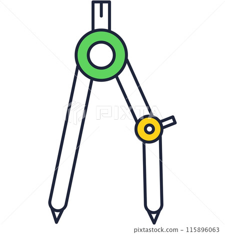 Draft compass architect and engineer tool icon 115896063