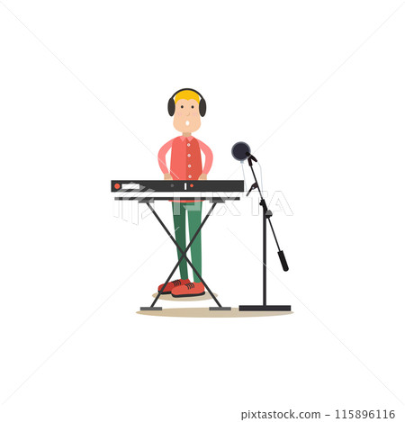 Radio people vector illustration in flat style 115896116