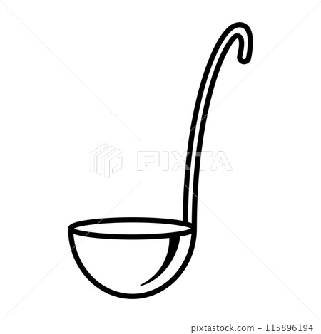 Illustration of cooking ladle. Stylized kitchen and restaurant utensil. Illustration of cooking ladle. Stylized kitchen and restaurant utensil. 115896194