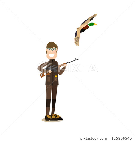 Hunter people concept vector flat illustration Hunter people concept vector flat illustration 115896540