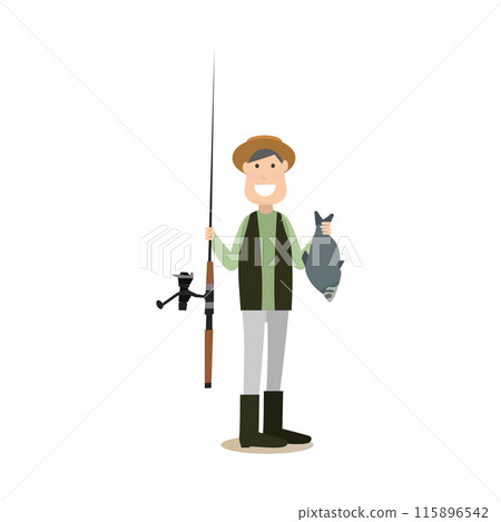 Hunter people concept vector flat illustration 115896542