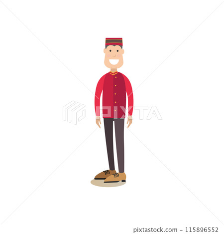 Hotel porter concept vector illustration in flat style. Hotel porter concept vector illustration in flat style. 115896552