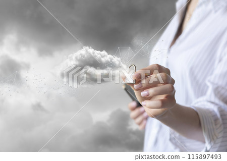 The concept of installing protection on data clouds in a network . The concept of installing protection on data clouds in a network . 115897493