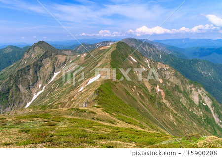 初夏谷川山脈和主要山脊線 115900208