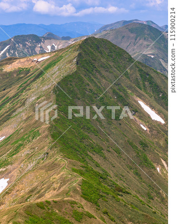 Tanigawa mountain range and main ridgeline in early summer Tanigawa mountain range and main ridgeline in early summer 115900214