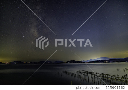 瀨戶內海的秋天星空,銀河向西傾斜 瀨戶內海的秋天星空,銀河向西傾斜 115901162