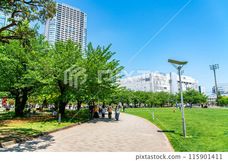 [Tokyo] Kinshi Park with beautiful, refreshing new greenery 115901411