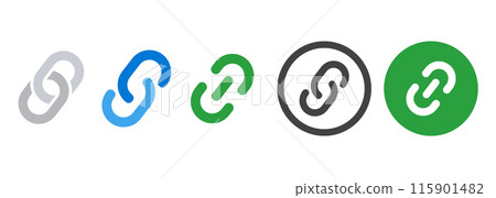 Hyperlink link chain symbol icon set collection attachment 115901482