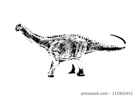 black dinosaur silhouette isolated on white background, model of dinosaurs toys 115902952