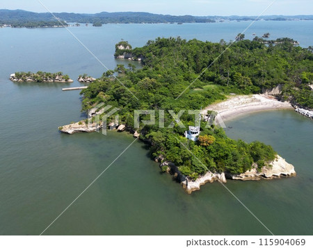 Shichigahama, Miyagi, Miyagi Coast Guard Shiogama Ship Traffic Signal Station (drone aerial photography) 115904069