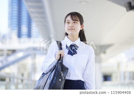 School girls going to school School girls going to school 115904408
