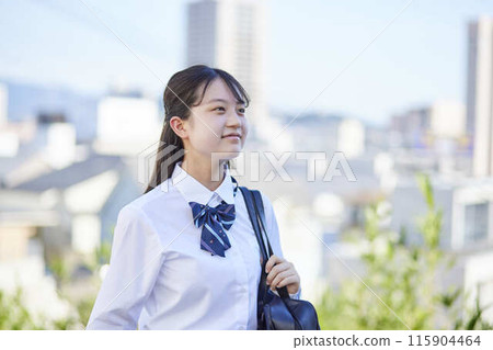 School girls going to school 115904464