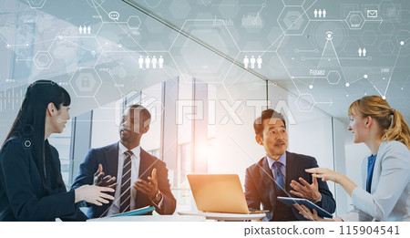 Multinational business people having a meeting and management strategy image 115904541