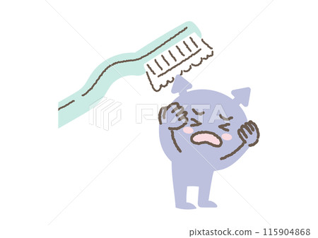 Illustration of tooth decay bacteria being killed by a toothbrush Illustration of tooth decay bacteria being killed by a toothbrush 115904868