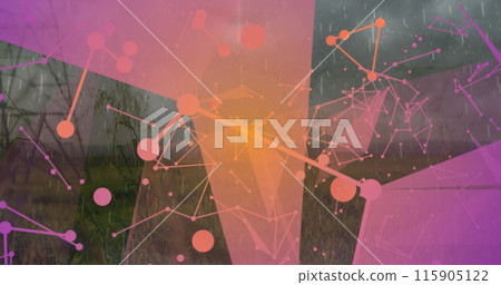 Image of shapes moving over landscape Image of shapes moving over landscape 115905122