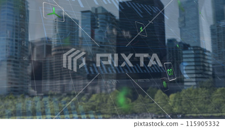 Image of cityscape over data processing Image of cityscape over data processing 115905332