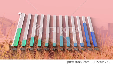 Image of cityscape over data processing 115905759