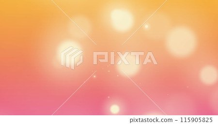 Image of spots of light against orange and pink gradient background with copy space 115905825