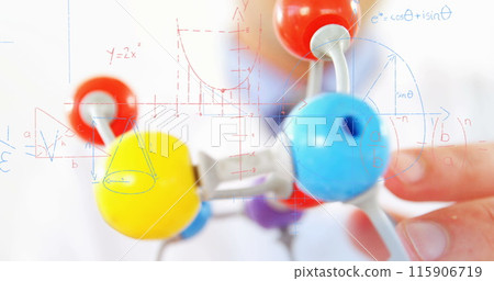 Image of mathematical formulae over scientist Image of mathematical formulae over scientist 115906719