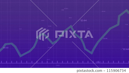 Image of financial data processing over purple background 115906734