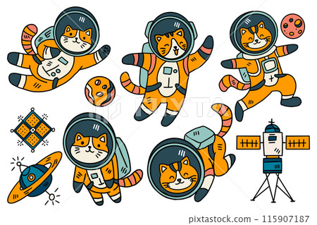 A series of cats in space suits 115907187