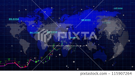 Image of data processing over blue background Image of data processing over blue background 115907264