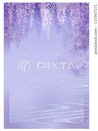 Mourning postcard featuring wisteria flowers (purple) Mourning postcard featuring wisteria flowers (purple) 115907371