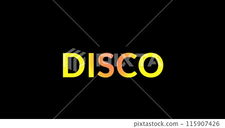 Image of disco text on black background 115907426